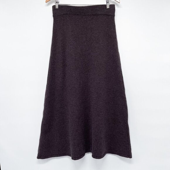 Zara Knit Limited Edition Wool Yak Sweater Knit Midi Maxi Skirt A Line Purple - Picture 7 of 9